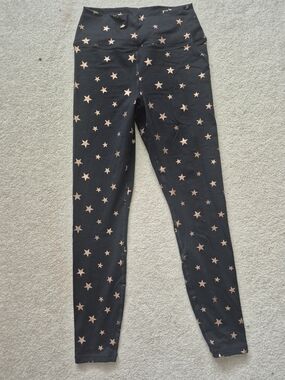 Spiritual Gangster Black Leggings with Gold Stars